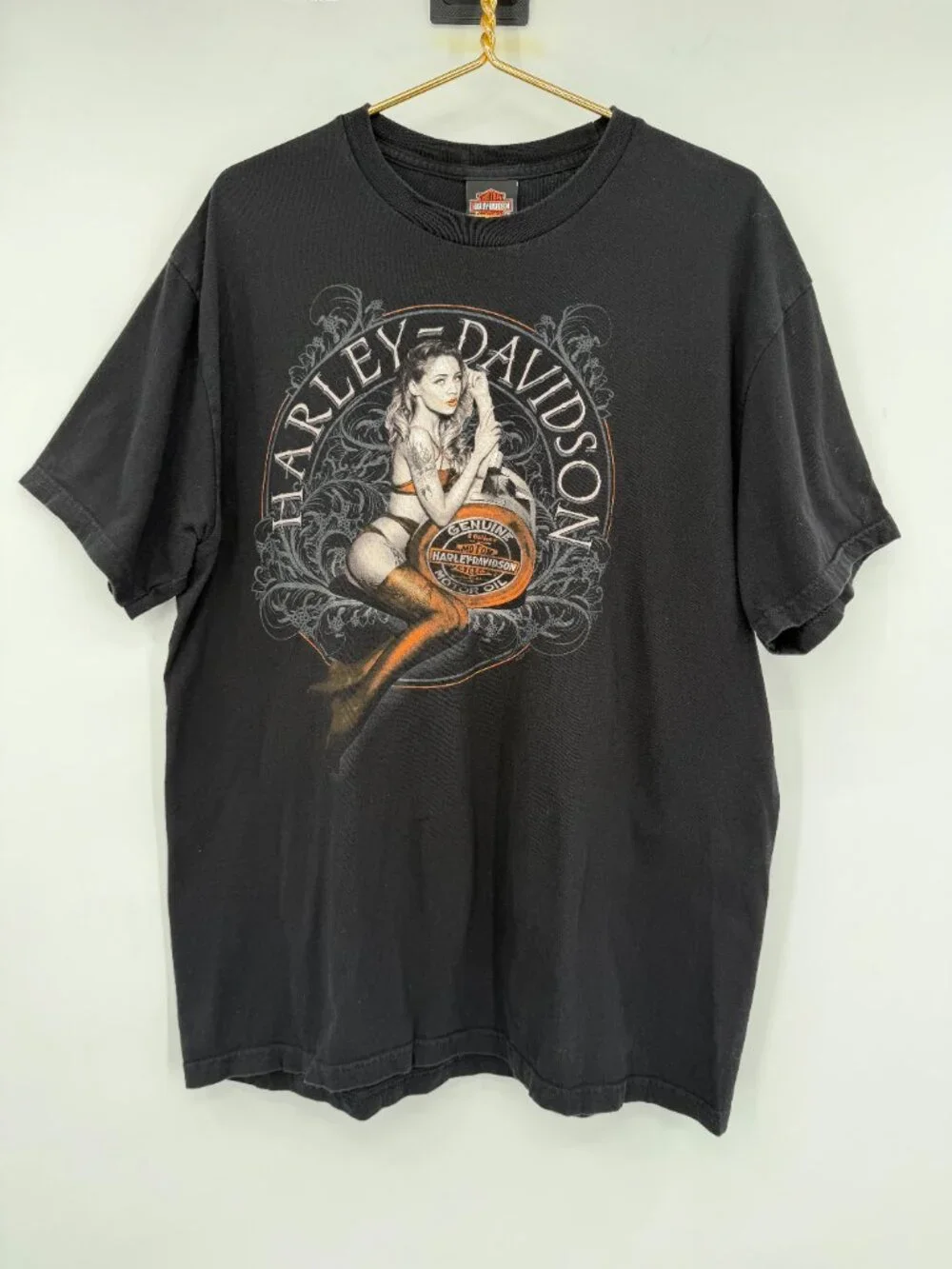 Harley-Davidson Republic Stafford TX Pin Up Girl Graphic T-Shirt Black XL Unisex - Picture 3 of 9